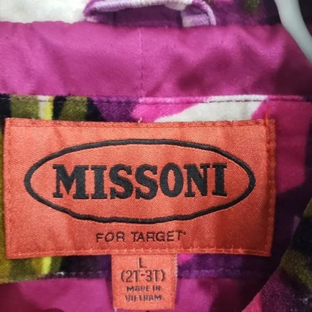 Missoni for Target floral trench velvet feel double breasted‎ coat girls 2T - 3T